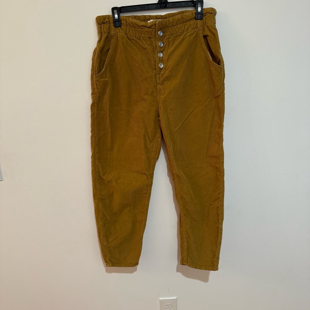 Zara Brown Ankle Cropped Corduroy Pants